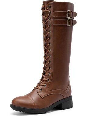 Stylish Women's Knee High Riding Combat Boots - Comfortable & Trendy Footwear
